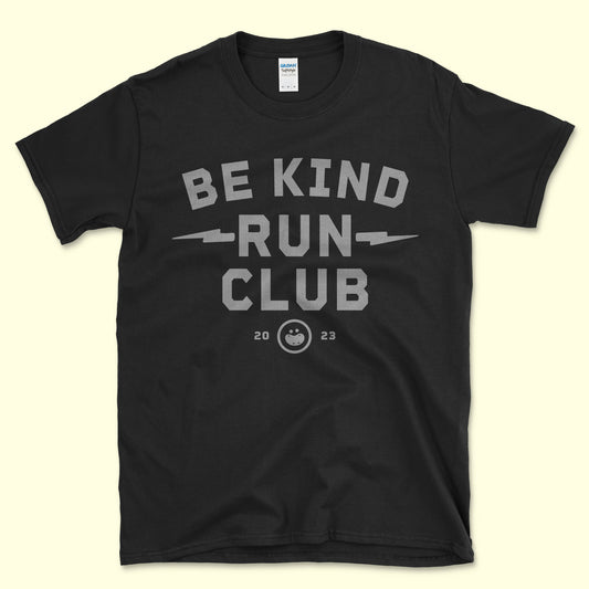 Be Kind Block Letter Run Club Tee - Black
