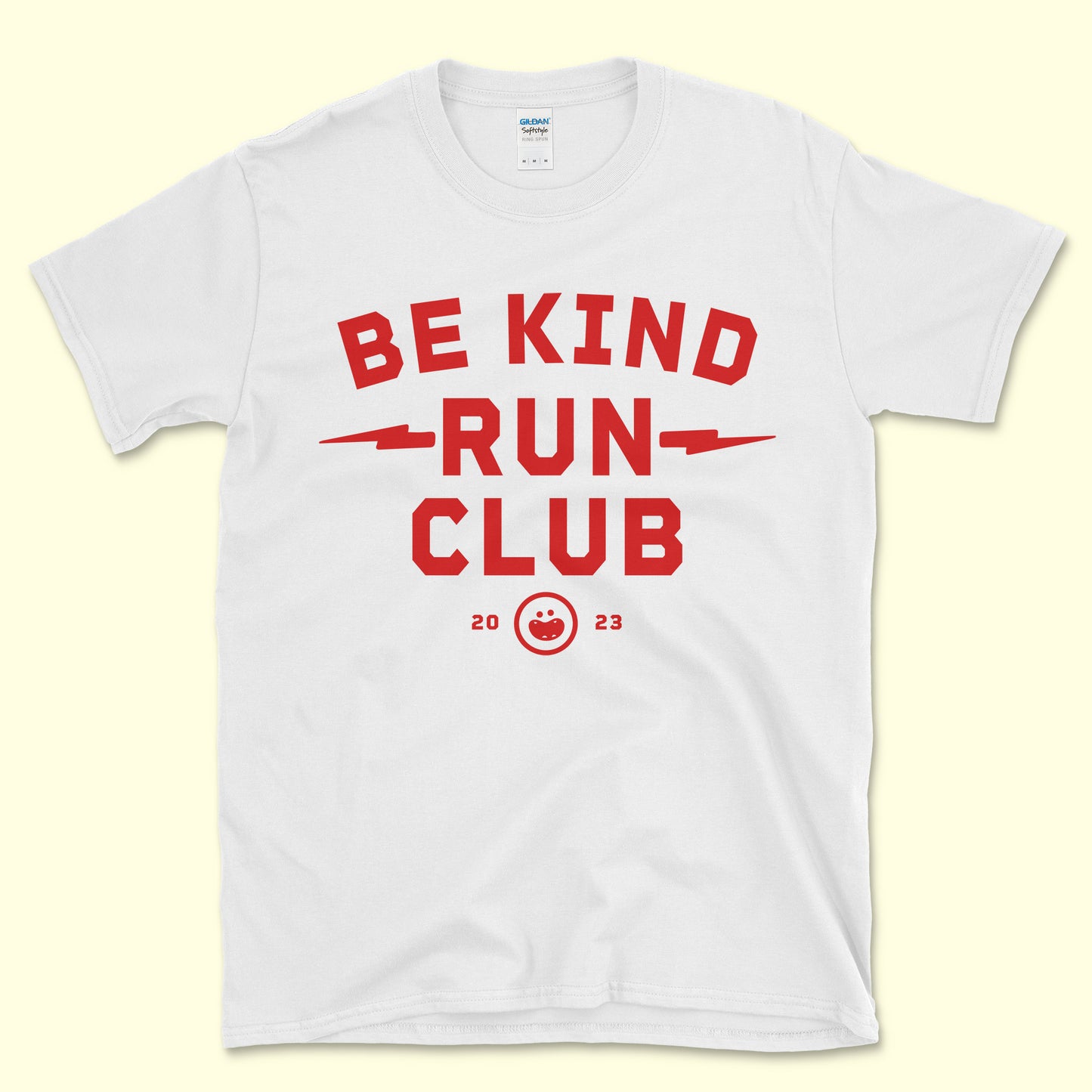 Be Kind Block Letter Run Club Tee - White